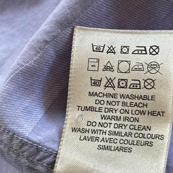 Burberry Brit Light Purple Button Front Shirt w Subtle Plaid Design Size Large - Picture 10 of 13